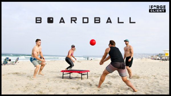 Playing Boardball on the beach